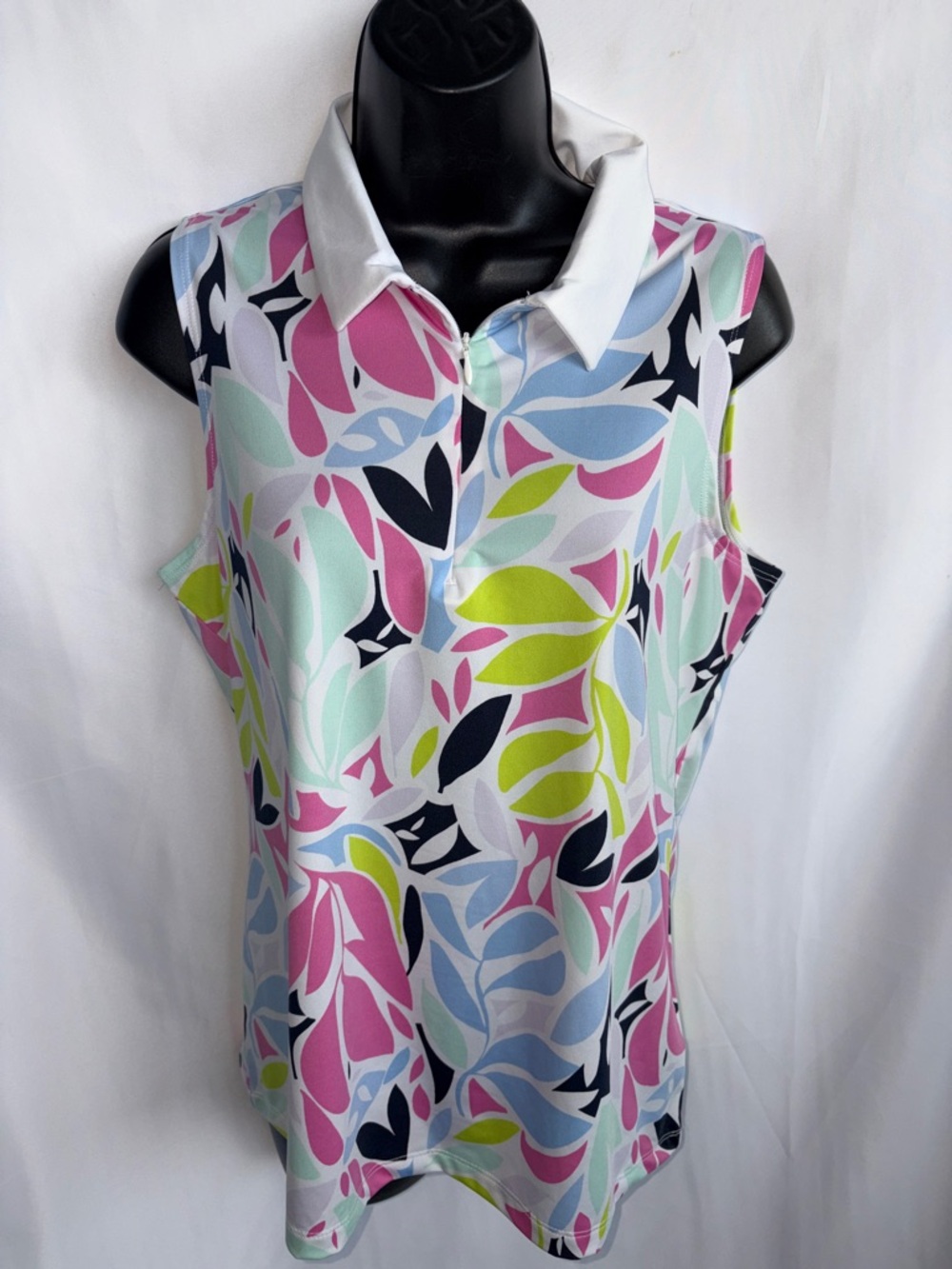 Tommy Bahama Active Golf Tropical Floral Sleeveless Shirt L, 19” PTP, 24” L